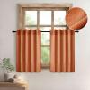MIULEE Chocolate Brown Linen Curtains 90 Inch Long for Bedroom Living Room, Soft Thick Linen Textured Window Drapes Semi Sheer Light Filtering Back Tab Rod Pocket Burlap Look Decor, 2 Panels(Orange)