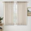 MIULEE Chocolate Brown Linen Curtains 90 Inch Long for Bedroom Living Room, Soft Thick Linen Textured Window Drapes Semi Sheer Light Filtering Back Tab Rod Pocket Burlap Look Decor, 2 Panels(Cream)