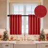 MIULEE Chocolate Brown Linen Curtains 90 Inch Long for Bedroom Living Room, Soft Thick Linen Textured Window Drapes Semi Sheer Light Filtering Back Tab Rod Pocket Burlap Look Decor, 2 Panels(Red)
