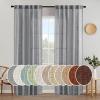 MIULEE Chocolate Brown Linen Curtains 90 Inch Long for Bedroom Living Room, Soft Thick Linen Textured Window Drapes Semi Sheer Light Filtering Back Tab Rod Pocket Burlap Look Decor, 2 Panels(Grey)