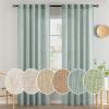 MIULEE Chocolate Brown Linen Curtains 90 Inch Long for Bedroom Living Room, Soft Thick Linen Textured Window Drapes Semi Sheer Light Filtering Back Tab Rod Pocket Burlap Look Decor, 2 Panels(Aqua)