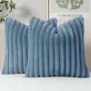 MIULEE Faux Fur Decorative Throw Pillow Covers 18×18 Inch Set of 2, Coastal Modern Art Spring Home Decor Soft Plush Couch Pillows Cozy Fluffy Cushion Covers for Sofa Bed Grey Blue(Blue Grey)