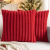 MIULEE Faux Fur Decorative Throw Pillow Covers 18×18 Inch Set of 2, Coastal Modern Art Spring Home Decor Soft Plush Couch Pillows Cozy Fluffy Cushion Covers for Sofa Bed Grey Blue(Red)