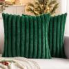 MIULEE Faux Fur Decorative Throw Pillow Covers 18×18 Inch Set of 2, Coastal Modern Art Spring Home Decor Soft Plush Couch Pillows Cozy Fluffy Cushion Covers for Sofa Bed Grey Blue(Dark Green)