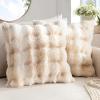 MIULEE Faux Fur Pillow Covers Thick Soft Plush Christmas Throw Pillows Luxury Spring Home Decor for Winter Holiday Couch Bedroom Living Room Sofa,18×18 Inch Pack of 2 White(White-beige)