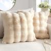 MIULEE Faux Fur Pillow Covers Thick Soft Plush Christmas Throw Pillows Luxury Spring Home Decor for Winter Holiday Couch Bedroom Living Room Sofa,18×18 Inch Pack of 2 White(Beige)