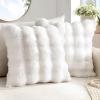 MIULEE Faux Fur Pillow Covers Thick Soft Plush Christmas Throw Pillows Luxury Spring Home Decor for Winter Holiday Couch Bedroom Living Room Sofa,18×18 Inch Pack of 2 White(White)