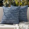 MIULEE Outdoor Set of 2 Patio Lumbar Pillows Spring 18”x 18” Fade Resistant Outdoor Lumbar Pillow with Inserts, Fluffy Decorative Garden Waterproof Cushions for Home Patio Couch Sofa Use, Dark Blue(White)