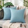 MIULEE Pack of 2 Decorative Outdoor Solid Waterproof Throw Pillow Covers Faux Linen Garden Farmhouse Cushion Cases for Summer Patio Tent Balcony Couch Sofa 16×16 Inch Navy(Blue Gray)