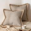 MIULEE Pack of 2 Decorative Throw Pillow Covers Modern Farmhouse Outdoor Summer Pillow Covers Neutral Linen Burlap Pillowcases Cushions for Couch Bed Living Room Sofa, Light Blue 18 x 18 inches(Champagne)