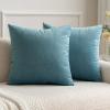MIULEE Pack of 2 Light Green Velvet Throw Pillow Covers 18×18 Inch Soft Solid Decorative Square Set Cushion Cases for Spring Couch Sofa Bedroom