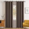MIULEE Room Darkening Curtains Thermal Insulated Black Out Drapes Solid Window Treatment Grommet Light Blocking Blackout Curtain for Living Room Bedroom 2 Panels Set 52 x 54 inch Length Olive Green(Chocolate Brown)