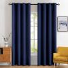 MIULEE Room Darkening Curtains Thermal Insulated Black Out Drapes Solid Window Treatment Grommet Light Blocking Blackout Curtain for Living Room Bedroom 2 Panels Set 52 x 54 inch Length Olive Green(Navy Blue)