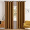MIULEE Room Darkening Curtains Thermal Insulated Black Out Drapes Solid Window Treatment Grommet Light Blocking Blackout Curtain for Living Room Bedroom 2 Panels Set 52 x 54 inch Length Olive Green(Golden Brown)