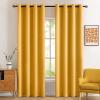 MIULEE Room Darkening Curtains Thermal Insulated Black Out Drapes Solid Window Treatment Grommet Light Blocking Blackout Curtain for Living Room Bedroom 2 Panels Set 52 x 54 inch Length Olive Green(Yellow)