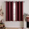 MIULEE Room Darkening Curtains Thermal Insulated Black Out Drapes Solid Window Treatment Grommet Light Blocking Blackout Curtain for Living Room Bedroom 2 Panels Set 52 x 54 inch Length Olive Green(Wine Red)