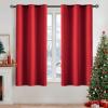 MIULEE Room Darkening Curtains Thermal Insulated Black Out Drapes Solid Window Treatment Grommet Light Blocking Blackout Curtain for Living Room Bedroom 2 Panels Set 52 x 54 inch Length Olive Green(Red)
