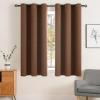 MIULEE Room Darkening Curtains Thermal Insulated Black Out Drapes Solid Window Treatment Grommet Light Blocking Blackout Curtain for Living Room Bedroom 2 Panels Set 52 x 54 inch Length Olive Green(Cappuccino Brown)
