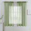 MIULEE Terracotta Linen Textured Sheer Curtains 2 Panels for Bedroom/Living Room Semi Transparent Voile Rust Boho Farmhouse Fall Decor Window Drapes Rod Pocket, W 54 x L 90 Inches Long(Sage)