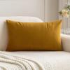 MIULEE Velvet Pillow Cover Soft Luxury Christmas Decorative Throw Pillow Cover Single Lumbar Rectangle Cushion Case Home Decor for Couch Sofa Bedroom,12×20 Inch Wine Red(Mustard Yellow)