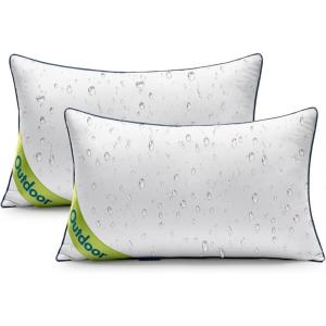 MIULEE 18×18 Outdoor Pillows, Pack of 2 Water Resistant Waterproof Pillow Inserts Decorative Stuffer for Sofa Couch Patio and Garden(12×20 Inch (Pack of 2))