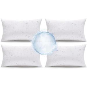 MIULEE 20×20 Outdoor Pillows,Set of 4 Throw Pillows Waterproof,Soft Support Throw Inserts Decorative Water Resistant for Patio Furniture and Garden(12×20 Inch (Pack of 4))