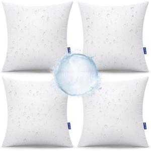MIULEE 20×20 Outdoor Pillows,Set of 4 Throw Pillows Waterproof,Soft Support Throw Inserts Decorative Water Resistant for Patio Furniture and Garden(18×18 Inch (Pack of 4))
