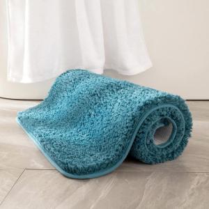 MIULEE Burnt Orange Extra Thick Non Slip Bathroom Rug Fall Shaggy Soft Bath Mat Plush Microfiber Absorbent Water for Shower Tub Machine Washable (16×24 Inches)(Teal)