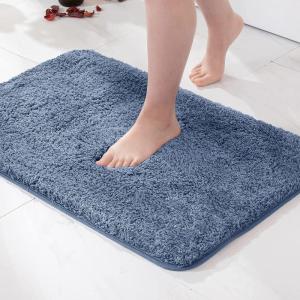 MIULEE Burnt Orange Extra Thick Non Slip Bathroom Rug Fall Shaggy Soft Bath Mat Plush Microfiber Absorbent Water for Shower Tub Machine Washable (16×24 Inches)(Dusty Blue)