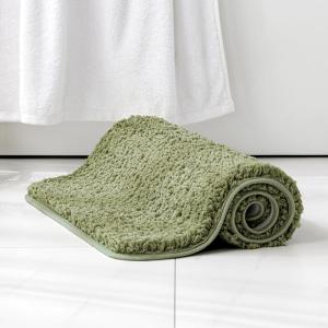 MIULEE Burnt Orange Extra Thick Non Slip Bathroom Rug Fall Shaggy Soft Bath Mat Plush Microfiber Absorbent Water for Shower Tub Machine Washable (16×24 Inches)(Sage)