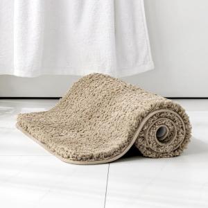 MIULEE Burnt Orange Extra Thick Non Slip Bathroom Rug Fall Shaggy Soft Bath Mat Plush Microfiber Absorbent Water for Shower Tub Machine Washable (16×24 Inches)(Tan)