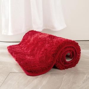 MIULEE Burnt Orange Extra Thick Non Slip Bathroom Rug Fall Shaggy Soft Bath Mat Plush Microfiber Absorbent Water for Shower Tub Machine Washable (16×24 Inches)(Red)