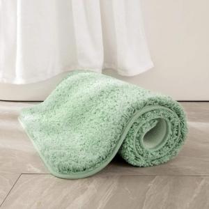 MIULEE Burnt Orange Extra Thick Non Slip Bathroom Rug Fall Shaggy Soft Bath Mat Plush Microfiber Absorbent Water for Shower Tub Machine Washable (16×24 Inches)(Sage Green)
