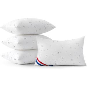 MIULEE Outdoor Pillows Pack of 4 18×18 Inch Outdoor Pillow Inserts Waterproof Decorative Throw Pillow Inserts, Square Water Resistant Pillow for Garden Couch Furniture(12×20 Inch (Pack of 4))