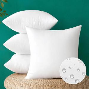 MIULEE Pack of 4 12×20 Inch Outdoor Pillow Inserts Waterproof Decorative Throw Pillow Insert, Rectangle Lumbar Garden Pillow Form for Patio Sofa Couch(20×20 Inch (Pack of 4))