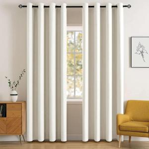 MIULEE Room Darkening Curtains Thermal Insulated Black Out Drapes Solid Window Treatment Grommet Light Blocking Blackout Curtain for Living Room Bedroom 2 Panels Set 52 x 54 inch Length Olive Green(Ivory)