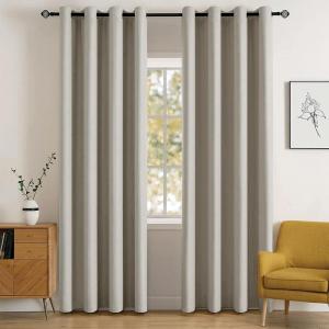 MIULEE Room Darkening Curtains Thermal Insulated Black Out Drapes Solid Window Treatment Grommet Light Blocking Blackout Curtain for Living Room Bedroom 2 Panels Set 52 x 54 inch Length Olive Green(Stone)