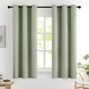 MIULEE Room Darkening Curtains Thermal Insulated Black Out Drapes Solid Window Treatment Grommet Light Blocking Blackout Curtain for Living Room Bedroom 2 Panels Set 52 x 54 inch Length Olive Green(Sage Green)