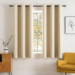 MIULEE Room Darkening Curtains Thermal Insulated Black Out Drapes Solid Window Treatment Grommet Light Blocking Blackout Curtain for Living Room Bedroom 2 Panels Set 52 x 54 inch Length Olive Green(Cream Beige)