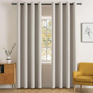 MIULEE Room Darkening Curtains Thermal Insulated Black Out Drapes Solid Window Treatment Grommet Light Blocking Blackout Curtain for Living Room Bedroom 2 Panels Set 52 x 54 inch Length Olive Green(Natural)
