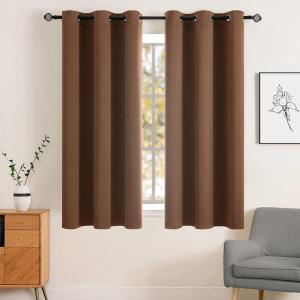 MIULEE Room Darkening Curtains Thermal Insulated Black Out Drapes Solid Window Treatment Grommet Light Blocking Blackout Curtain for Living Room Bedroom 2 Panels Set 52 x 54 inch Length Olive Green(Cappuccino Brown)