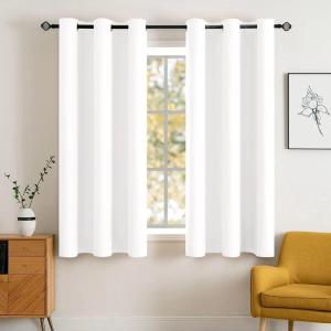 MIULEE Room Darkening Curtains Thermal Insulated Black Out Drapes Solid Window Treatment Grommet Light Blocking Blackout Curtain for Living Room Bedroom 2 Panels Set 52 x 54 inch Length Olive Green(Pure White)