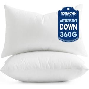 MIULEE Set of 2 Throw Pillow Inserts 20×20 Inches, 100% Virgin Filling Nonwoven Pillow Inserts for Couch Sofa Living Room(2)