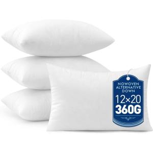 MIULEE Set of 2 Throw Pillow Inserts 20×20 Inches, 100% Virgin Filling Nonwoven Pillow Inserts for Couch Sofa Living Room(4)