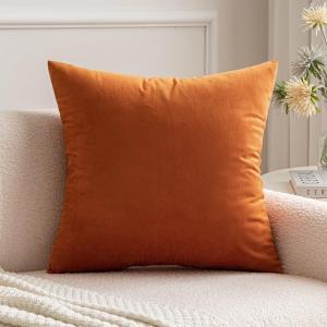 MIULEE Velvet Pillow Cover Soft Luxury Christmas Decorative Throw Pillow Cover Single Lumbar Rectangle Cushion Case Home Decor for Couch Sofa Bedroom,12×20 Inch Wine Red(Orange)