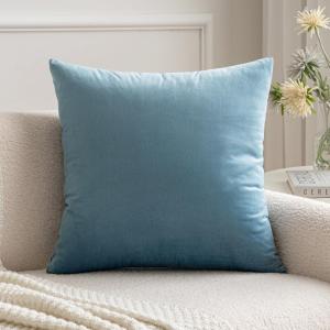 MIULEE Velvet Pillow Cover Soft Luxury Christmas Decorative Throw Pillow Cover Single Lumbar Rectangle Cushion Case Home Decor for Couch Sofa Bedroom,12×20 Inch Wine Red(Light Blue)
