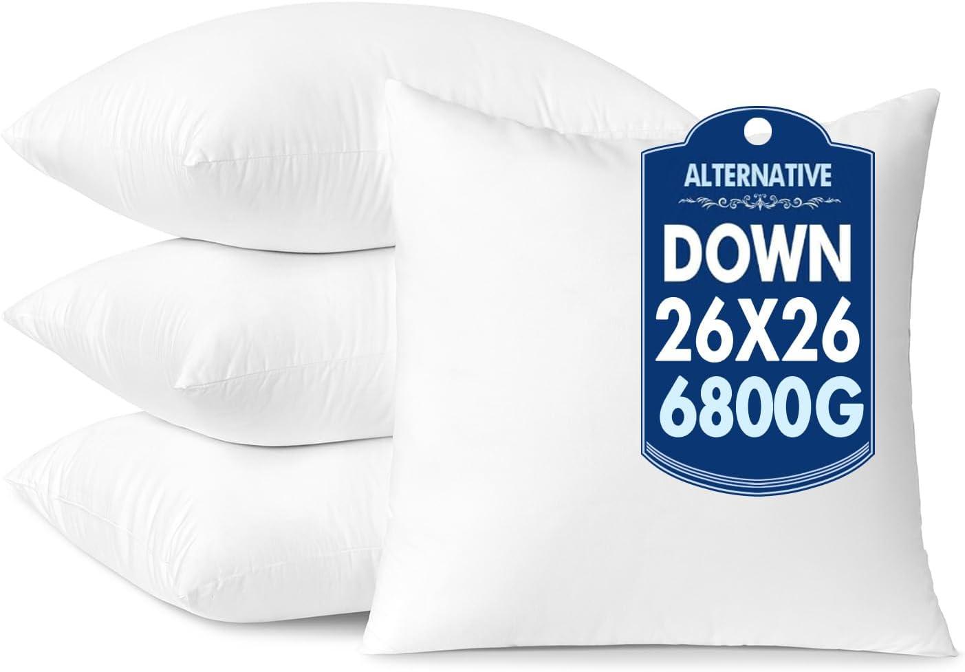 imageMIULEE 24x24 Pillow InsertsDown Alternative Pack of 2 Euro Decorative Throw Pillows for Sofa Couch Bed Ultra Soft Fluffy Bed Sleeping Form4