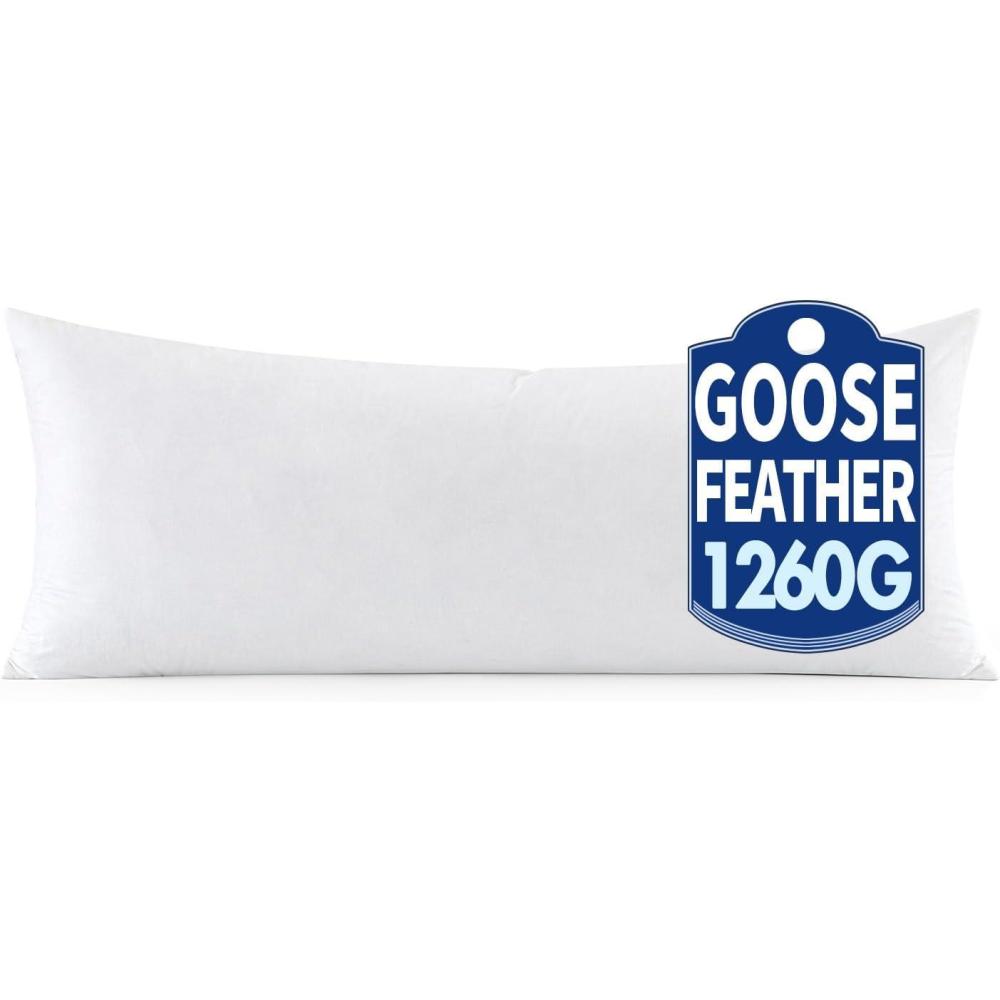 imageMIULEE 22 x 22 Goose Feather Down Pillows with 100 Cotton Cover Set of 2 Soft Fluffy Decorative Pillow Inserts for Sofa Bed Couch Living Room White1