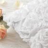 MIULEE 3D Rose Flower Pillow Cover Decorative Valentines Romantic Stereo Chiffon Spring Aesthetic Solid Pillowcase for Girl Women Girlfriend Couch Bedroom Decor 12×20 Inch Peach Pink(White)