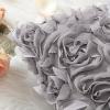 MIULEE 3D Rose Flower Pillow Cover Decorative Valentines Romantic Stereo Chiffon Spring Aesthetic Solid Pillowcase for Girl Women Girlfriend Couch Bedroom Decor 12×20 Inch Peach Pink(Grey)